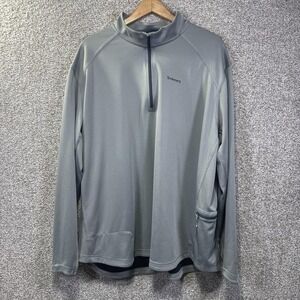 Simms Pullover Mens 3XL Gray 1/4 Zip Long Sleeve SolarFlex Plus UPF 50 Fishing‎